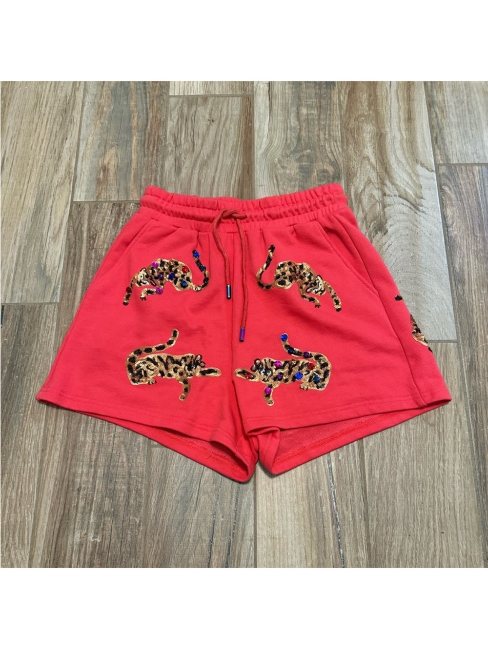 Queen of Sparkles Red Leopard Shorts